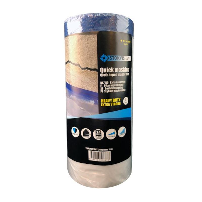 Hurtig Maskering Ref 14 Dage Udendørs 2,4x18m Stærk Plast Blå Stokvis Tape