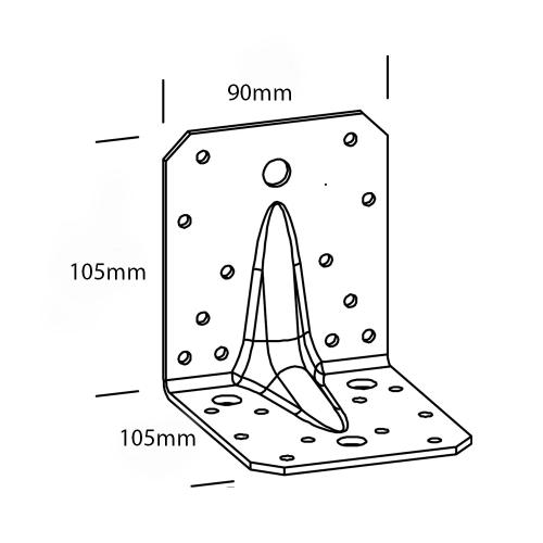 Angle Iron MF VFZ 2x90x105x105mm, Joma