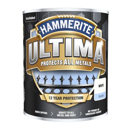 Metalmaling Ultima Smooth 0,75 Liter Hvid Hammerite