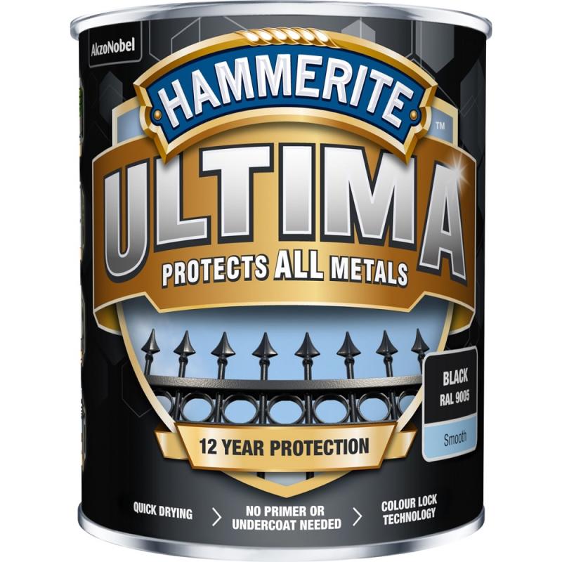 Metallfärg Hammerite Ultima 0,25 L (Svart)