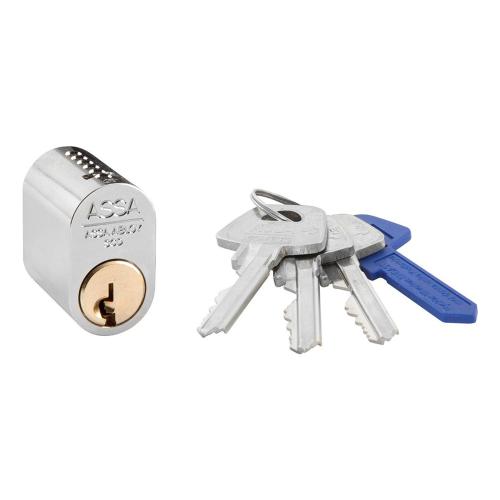Låsecylinder 1201 Series Oval 3 Nøgler Nikkel Assa Abloy