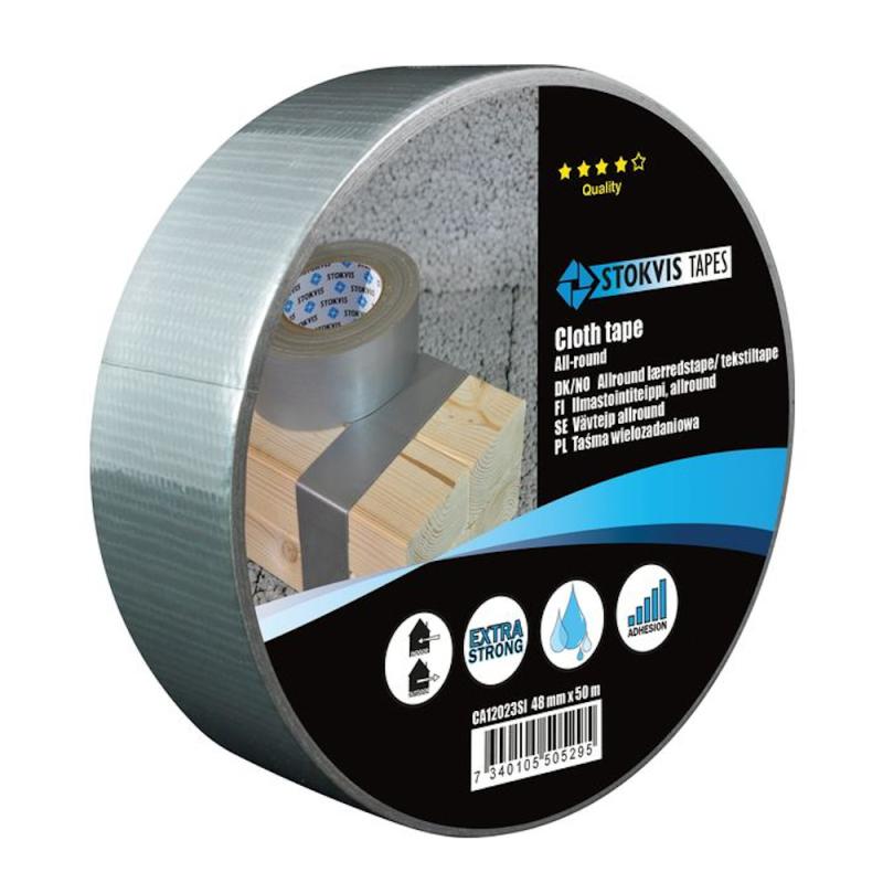 Stoftape Allround Ekstra Stærk 48mmx50m Sølv Stokvis Tapes