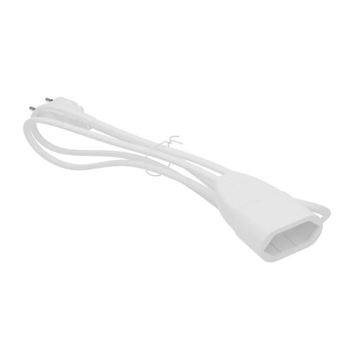 Forlængerledning H05VVH2-F 2x1,0 Europa 4m Hvid Gelia