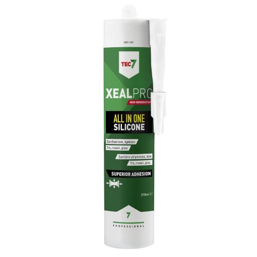 Silikonefugemasse Xealpro 310ml Hvid Tec7