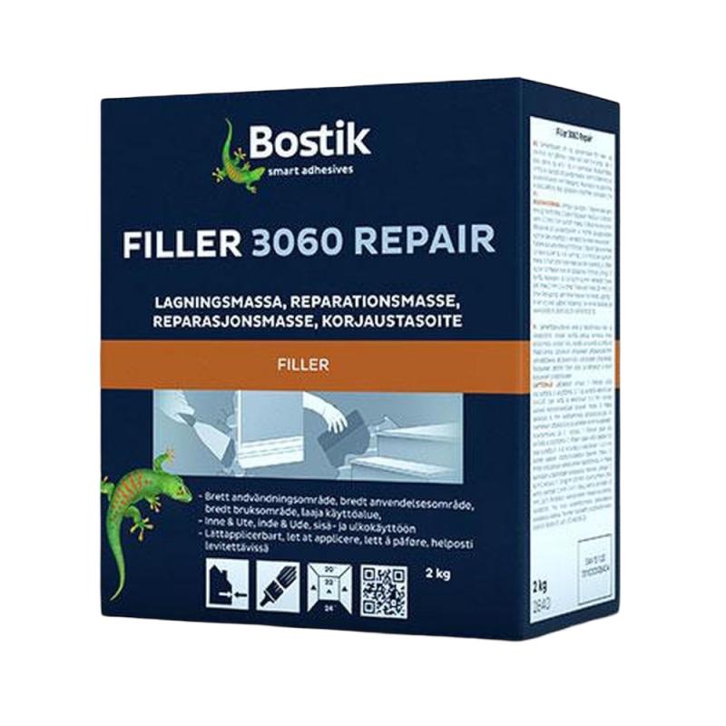 Spartelmasse Filler 3060 Repair 2kg Hvid Bostik