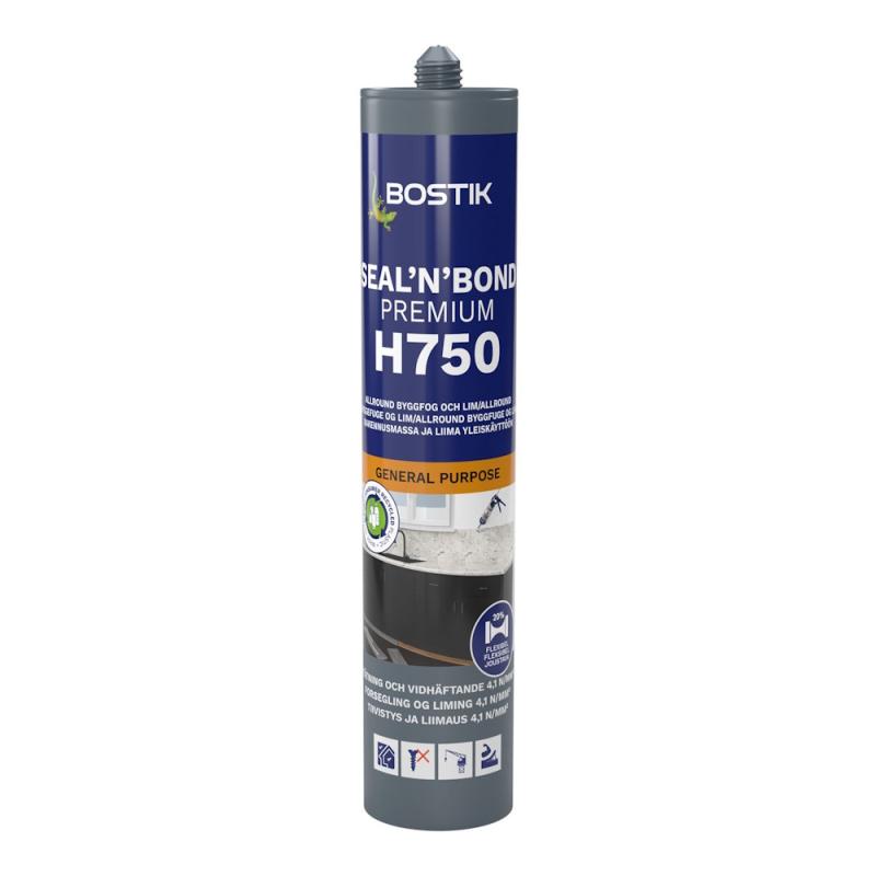 Fugemasse SMP Bygg H750 Sealn Bond Premium 0,29 Liter Sort Bostik