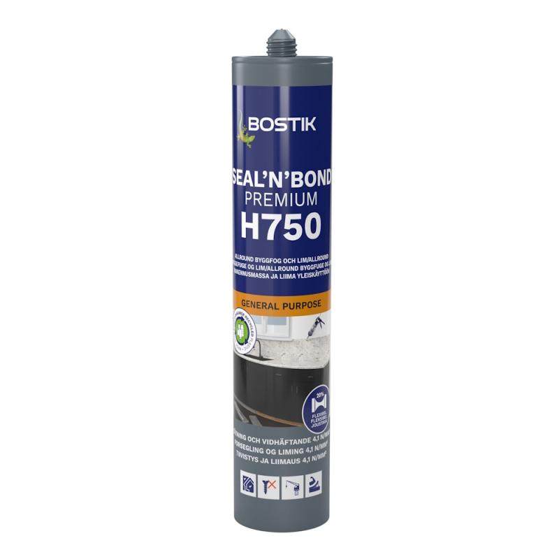 Fogmassa SMP Bygg H750 Sealn Bond Premium 0,29 Liter Grå Bostik