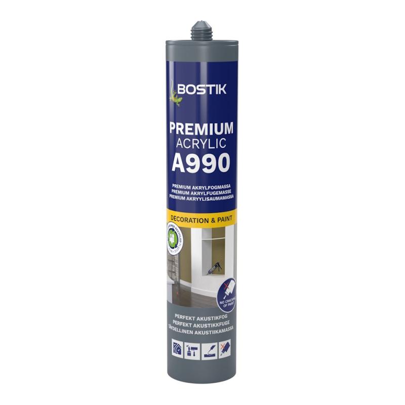 Fogmassa Akryl A990 Premium 0,3L Vit Bostik