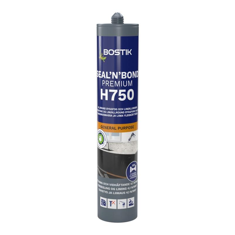 Fogmassa SMP Bygg H750 Seal 'N' Bond Premium 0,29 Liter Ljusgrå Bostik