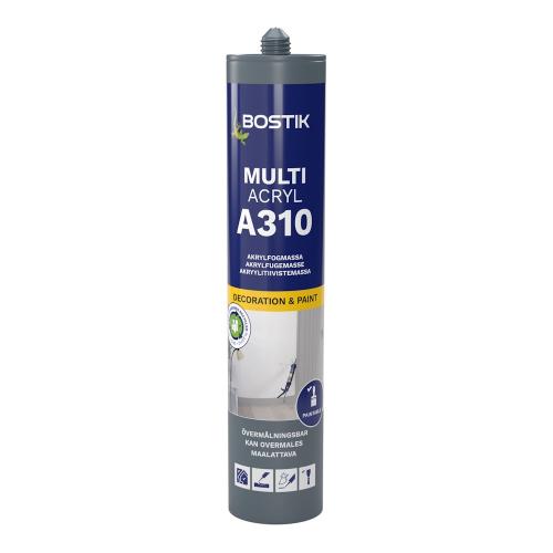 Fugemasse Akryl A310 Multi Akryl 0,3 Liter Hvid Bostik