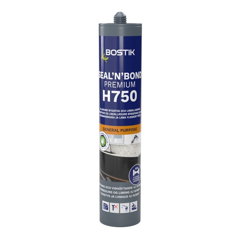 Fugemasse SMP Bygg H750 Seal'n'Bond Premium Mursten 0,29 Liter Brun Bostik