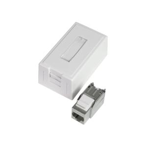 Modular Socket 1X8 STP QC C6A External White Elko