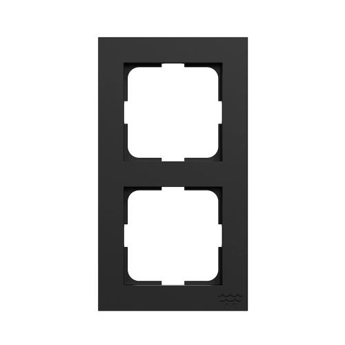 Combi Frame 2-Gang OceanPlastic Black Elko