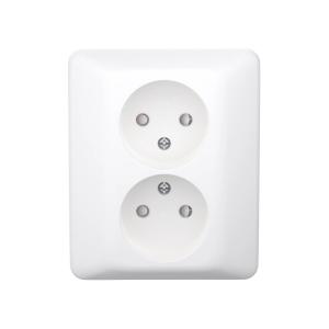 Socket 2-Way Recessed Without Earth Without Mounting Clips 250V 16A Pure White Elko