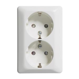 Socket 2-Way UTV With Ground 16A 250V IP21 Mountain White Elko