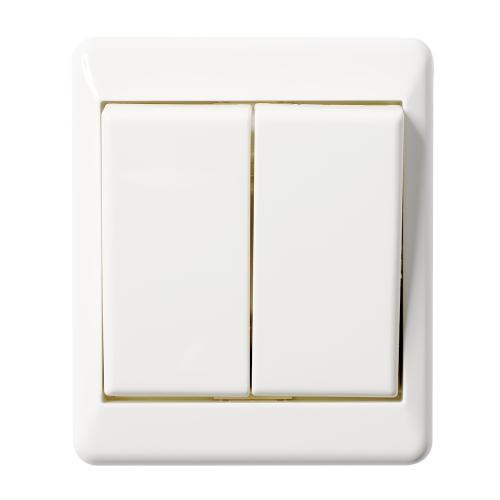 Strømafbryder UTV Dobbelt-Trappe 250V 16A IP21 Bjerghvid Elko