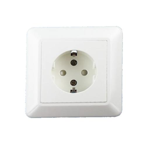 Udtag 1-Vejet Med Jord Uden Klor 16A 250V IP20 Bjerghvid Elko