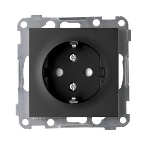 Wall Outlet 1 Way With Earth Without Frame 16A 250V IP20 Black Elko