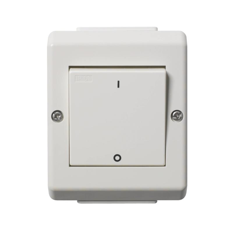 Strømafbryder 2-Pol UTV 250V 16A IP55 Bjerghvid Elko