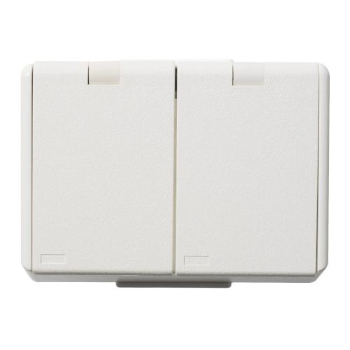 Outlet 2-Way UTV MJ Cover 16A 250V IP44 White Elko