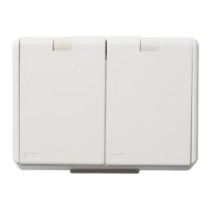 Outlet 2-Way UTV MJ Cover 16A 250V IP44 White Elko