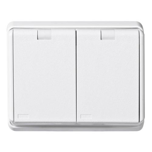 Stikkontakt 2-Vejs Forsænket 16A 250V IP44 Bjerg Hvid Elko