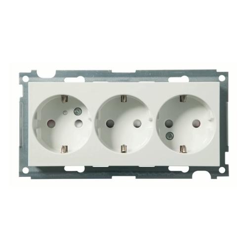 Wall Socket For Combination Mounting 3-Way 16A 250V IP20 White Elko