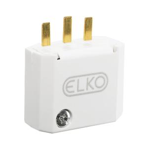 Plug DCL 2-Pole With Earth 230V 6A Mountain White 3pcs Elko