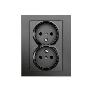 Socket 2-Way Fast Without Earth 250V 16A Black Elko