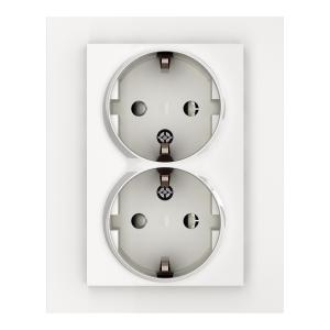 Socket 2-Way Quick Connection With Earth 250V 16A Mountain White Elko