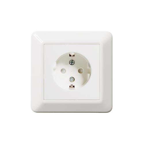 Stikkontakt 1-Vejs Forsænket Med Jord 250V 16A Bjerg Hvid Elko