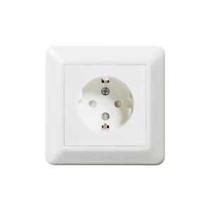 Socket 1-Way Recessed With Earth 250V 16A Mountain White Elko