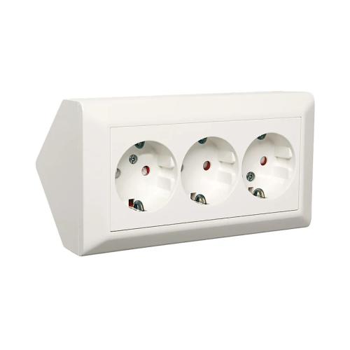 Hjørneboks 3-Vejs Topskrue 16A 250V IP21 Bjerghvid Elko