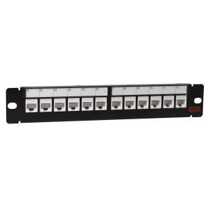 Patch Panel UTP C6 ToolLess 10" 12-Ports Black Elko