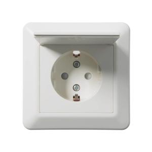 Wall Socket 1 Way Fast With Cover 16A 250V IP20 Mountain White Elko