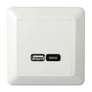 Charging Socket USB A+C RS 2.4A Mountain White Elko