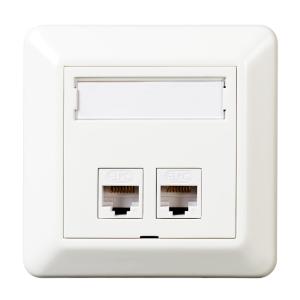 Modular Socket 2x8 UTP C6 ToolLess RS Pure White​ Elko