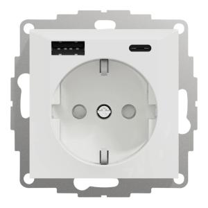 Charging Socket USB A+C Schuco 3A IP20 Mountain White Elko