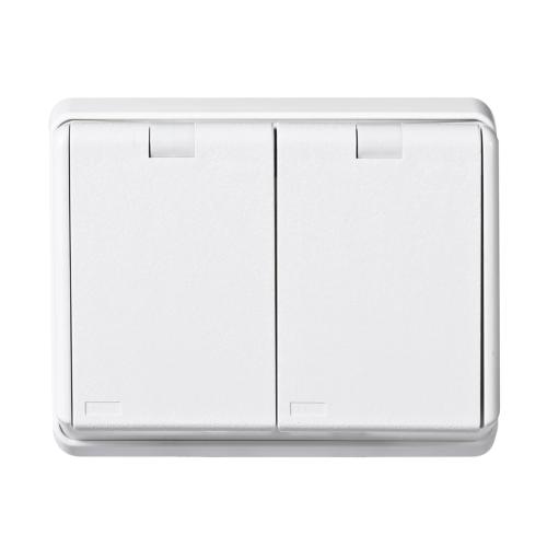 Udtag 2-Vejs RS Forsænket 16A 250V IP44 Ren Hvid Elko