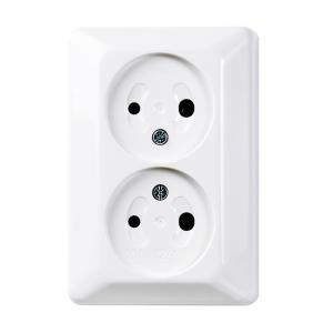 Wall Socket 2-Way UTP 10A 12/48V IP20 Pure White Elko