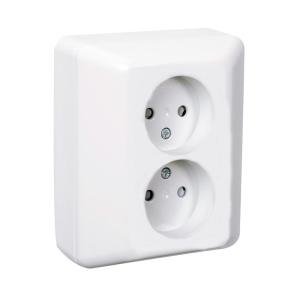 Wall Outlet 2-Way RS Without Earth UTV 16A 250V Pure White Elko