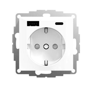 Charging Socket USB A+C Schuco 3A IP21 Pure White Elko