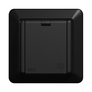 Outlet 1-Way Recessed RS With Earth 250V 16A IP44 Black Elko