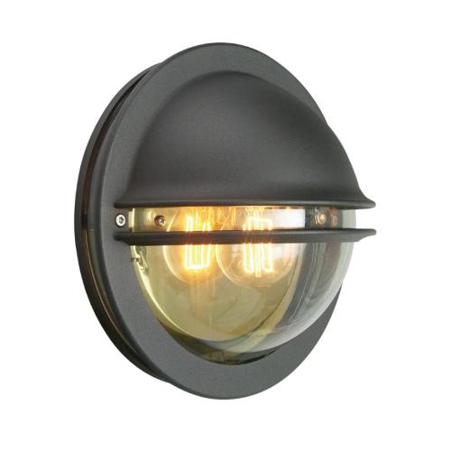 Berlin Vägg, Svart/Klar 46W, E27, IP54, Norlys 610B