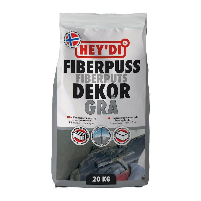 Hey'di Fiberputs Dekor 20kg Grå
