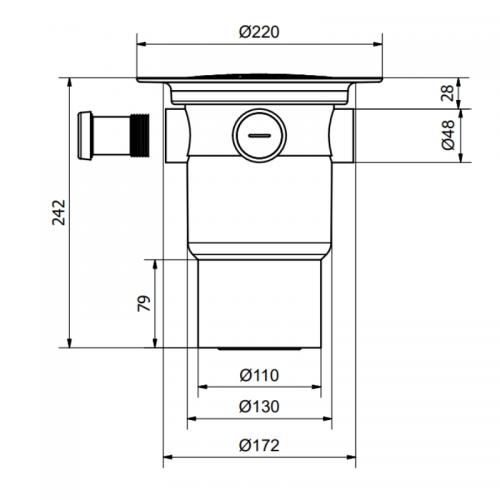 Golvbrunn Purus Loke 75/110 botten