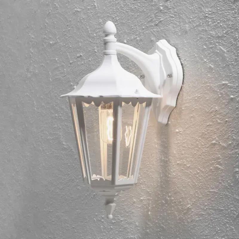 Firenze Væglampe Ned E27 100W 230-240V IP43 Hvid Konstsmide