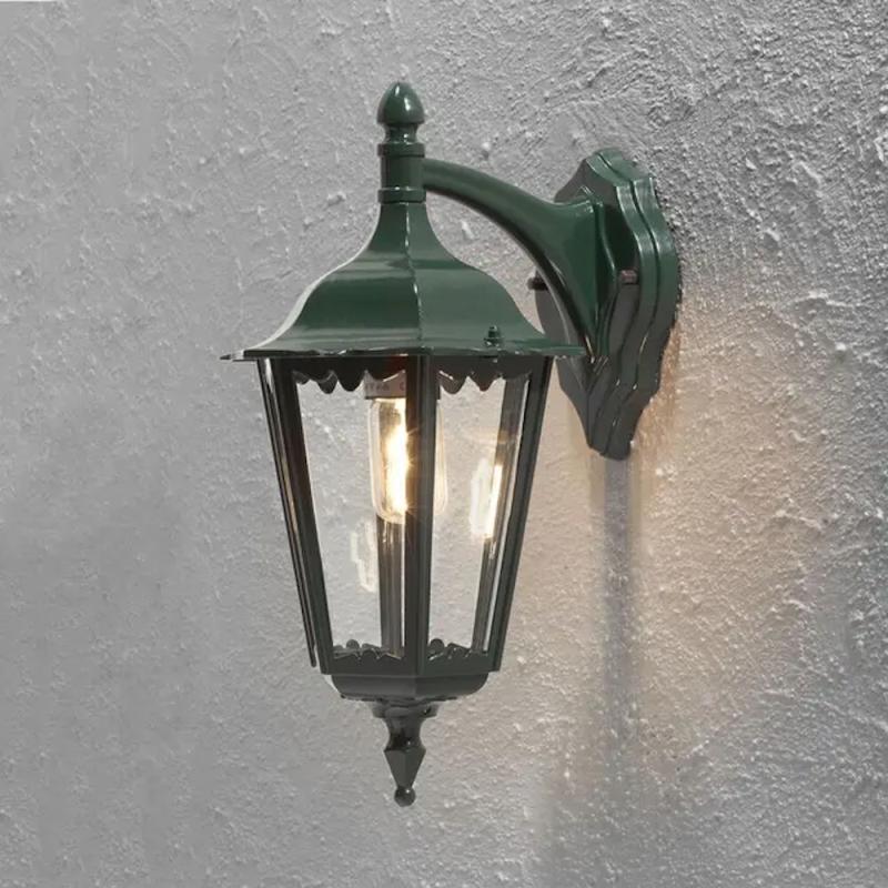 Firenze Væglampe Ned E27 100W 230-240V IP43 Grøn Konstsmide
