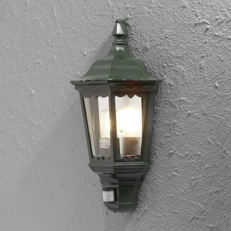 Firenze Væglampe Med Loft Bevægelsessensor E27 230-240V IP43 Grøn Konstsmide