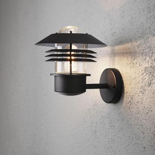Modena Wall Light Up E27 230-240V IP44 23cm Black Konstsmide